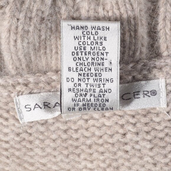 Sarah Spencer Sweater Wool Angora Blend Size L Womens Jewel Snap Natural - Picture 11 of 11